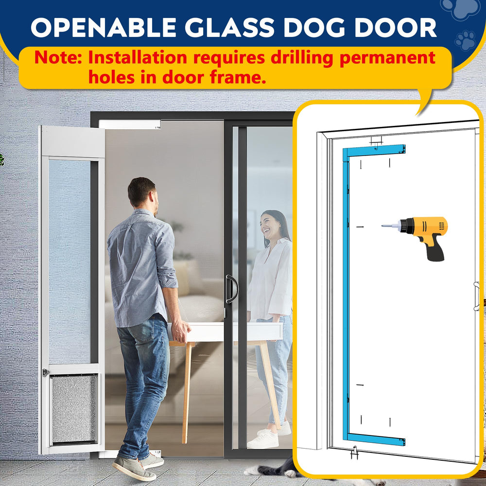 Eillion height-adjustable dog door from 75-7-8 to 81 inches