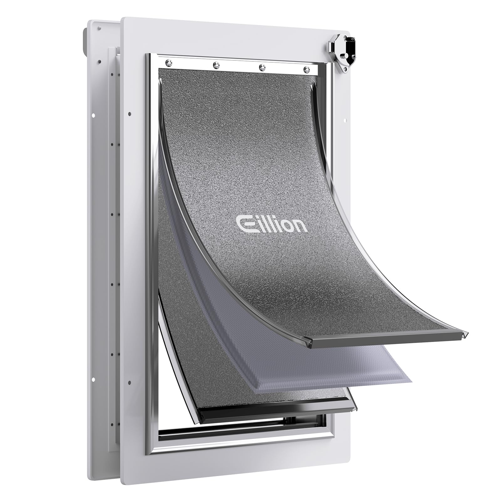 Eillion large dog door with aluminum frame enables easy outdoor access for big dogs.