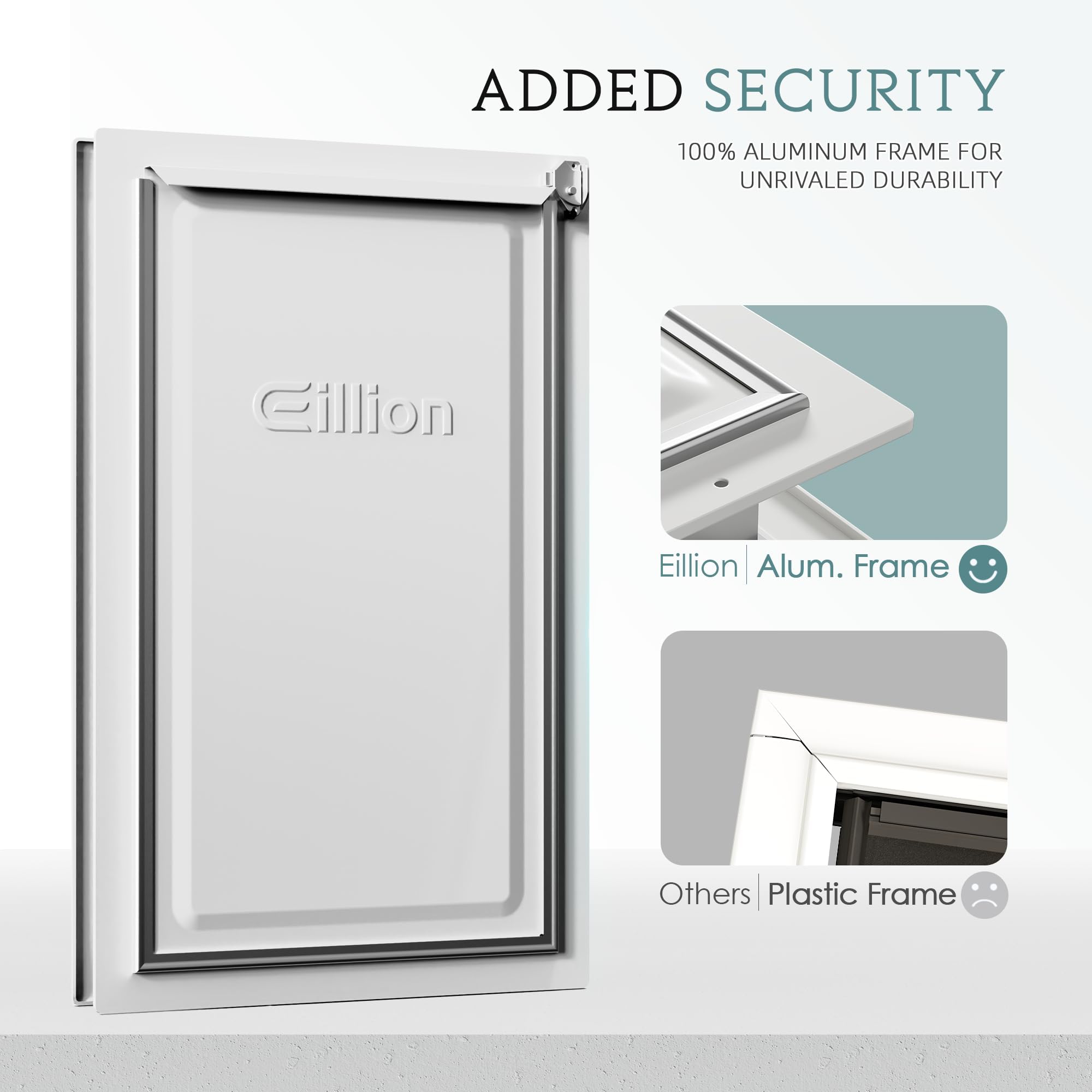 Eillion XL dog door with three-flaps design reduces drafts and improves comfort.