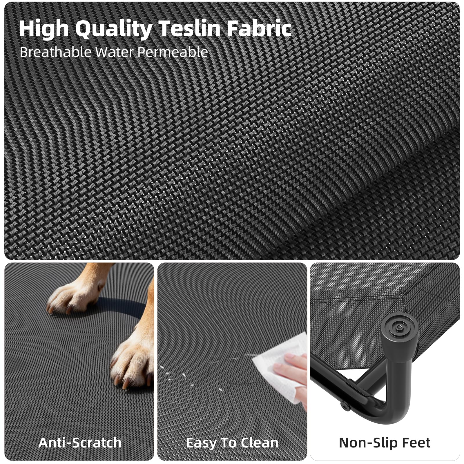 Easy clean mesh surface on Ekisemio bed resists hair and dust