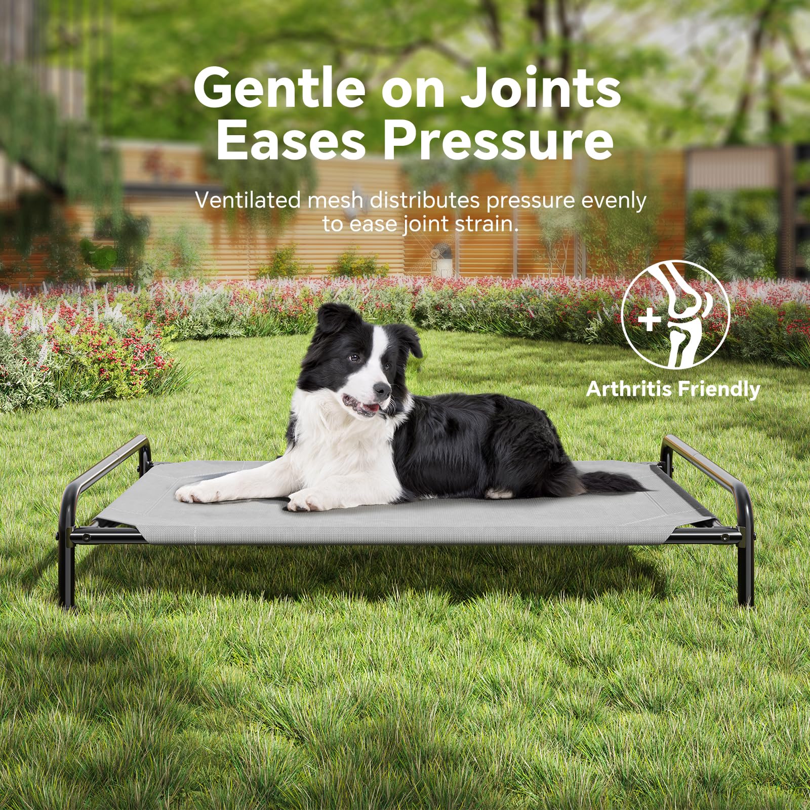 Ekisemio bed for indoor and outdoor spots keeps pets comfortable outside.
