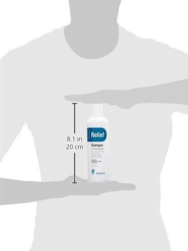 Elanco Relief Shampoo bottle pour showing convenient usage for quick cleansing