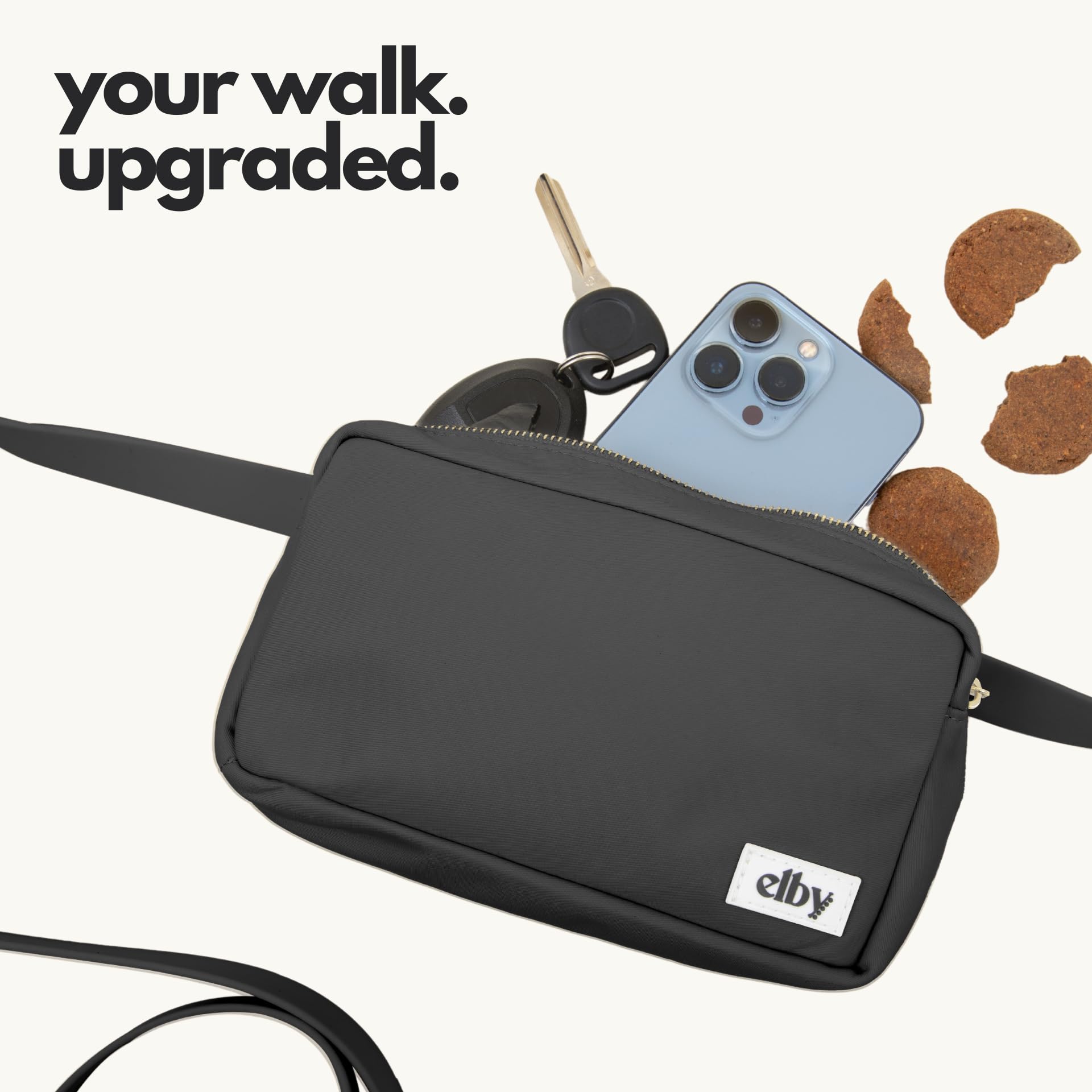 Elby dog walking accessories keep essentials organized for smooth outings.
