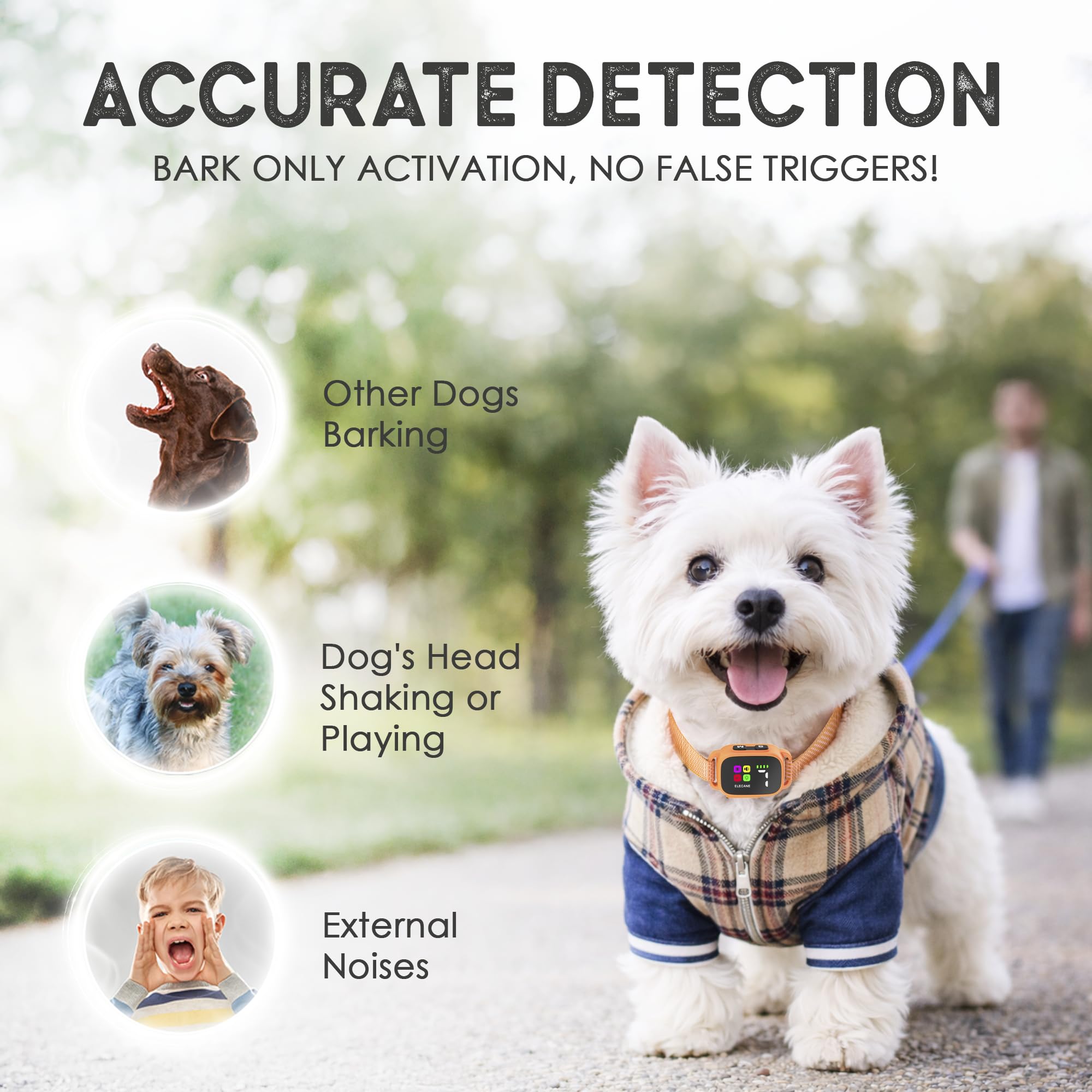 ELECANE Collar fits 6–20 inch necks, suitable for small to medium dogs during daily use.