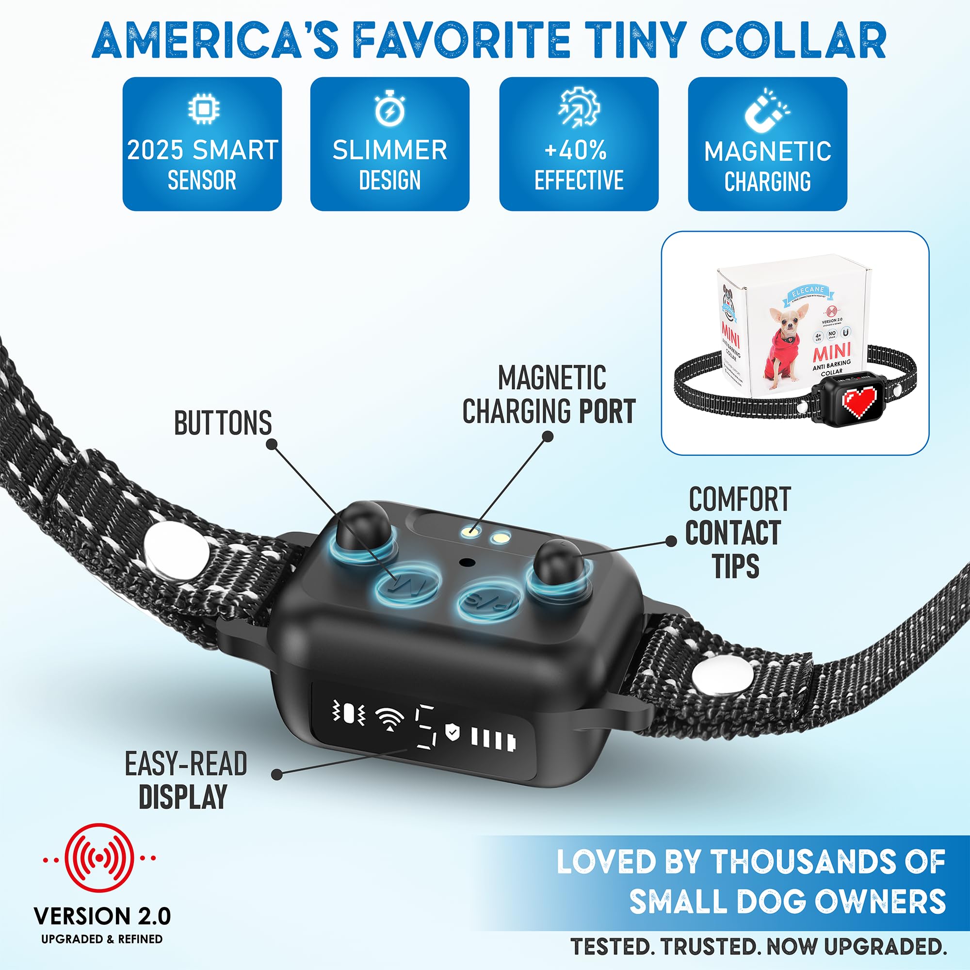 Ultra-lightweight collar ideal for daily wear on small dogs