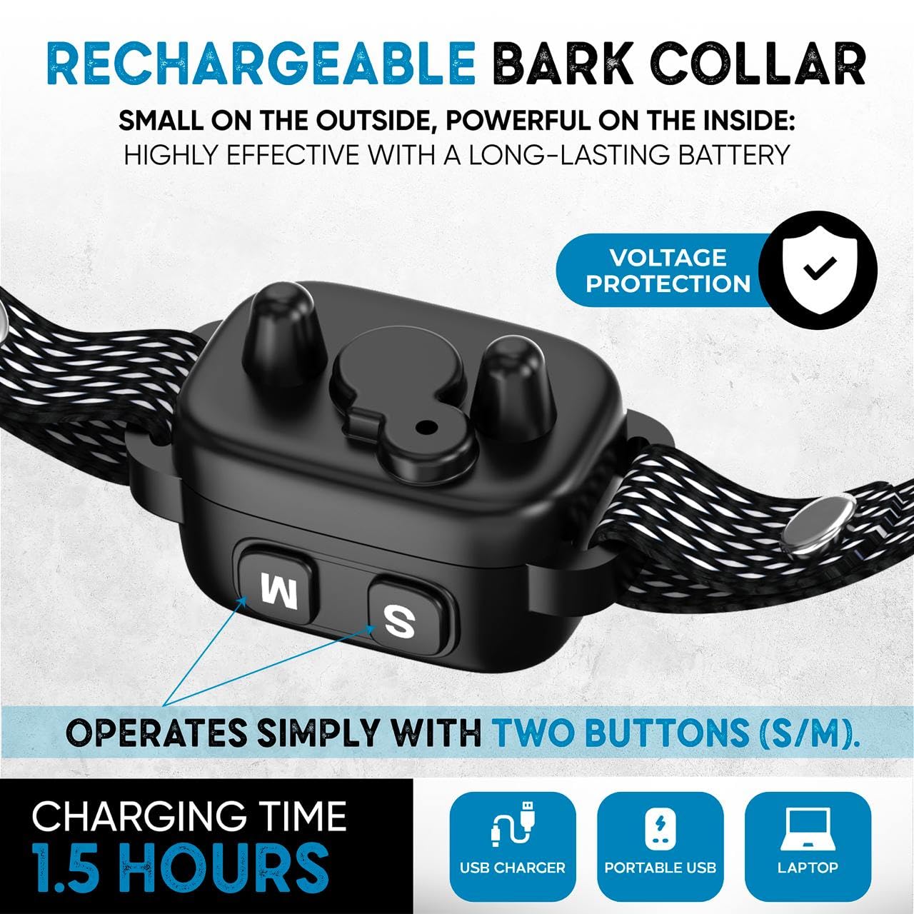 ELECANE IP67 waterproof bark collar for outdoor adventures