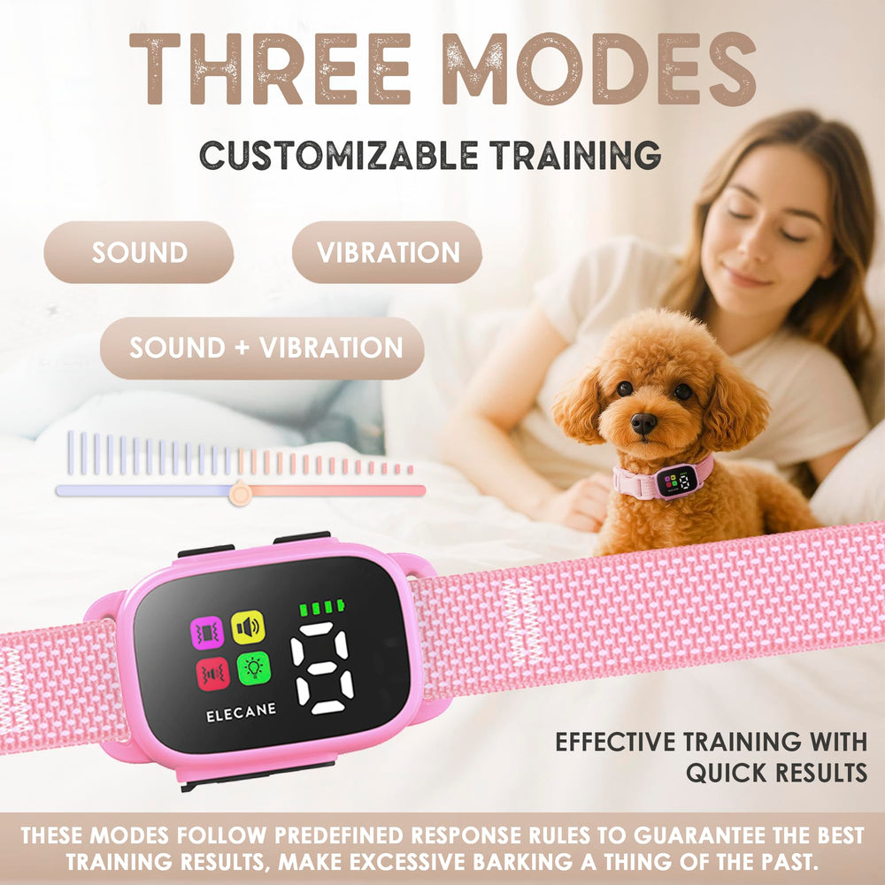 ELECANE pink collar adjustable fit for necks from 6 to 20 inches.