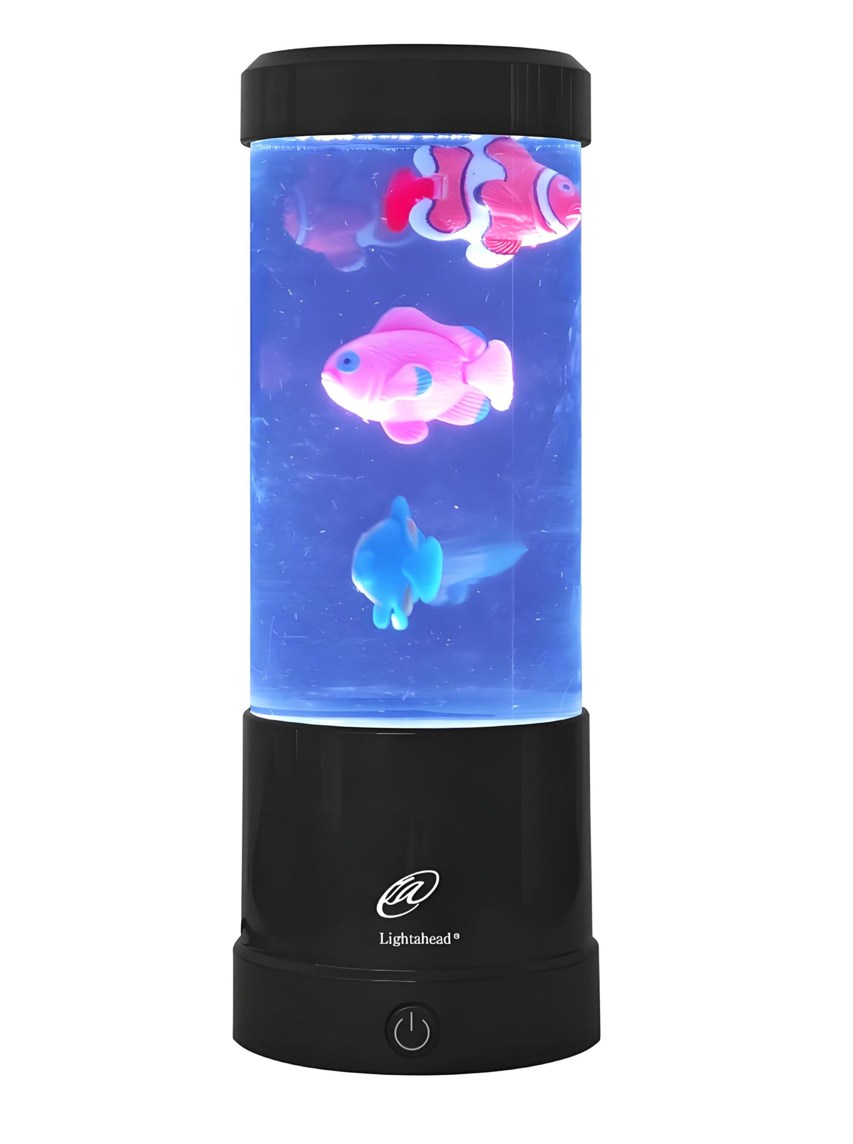 Elegantoss Lightahead mini LED round fish lamp front view creates a calming living room ambience.