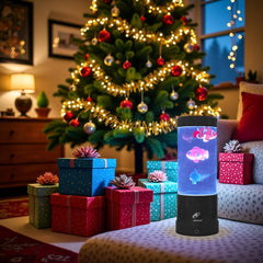 Elegantoss Lightahead mini LED round fish lamp side view shows gentle motion inside the tank.