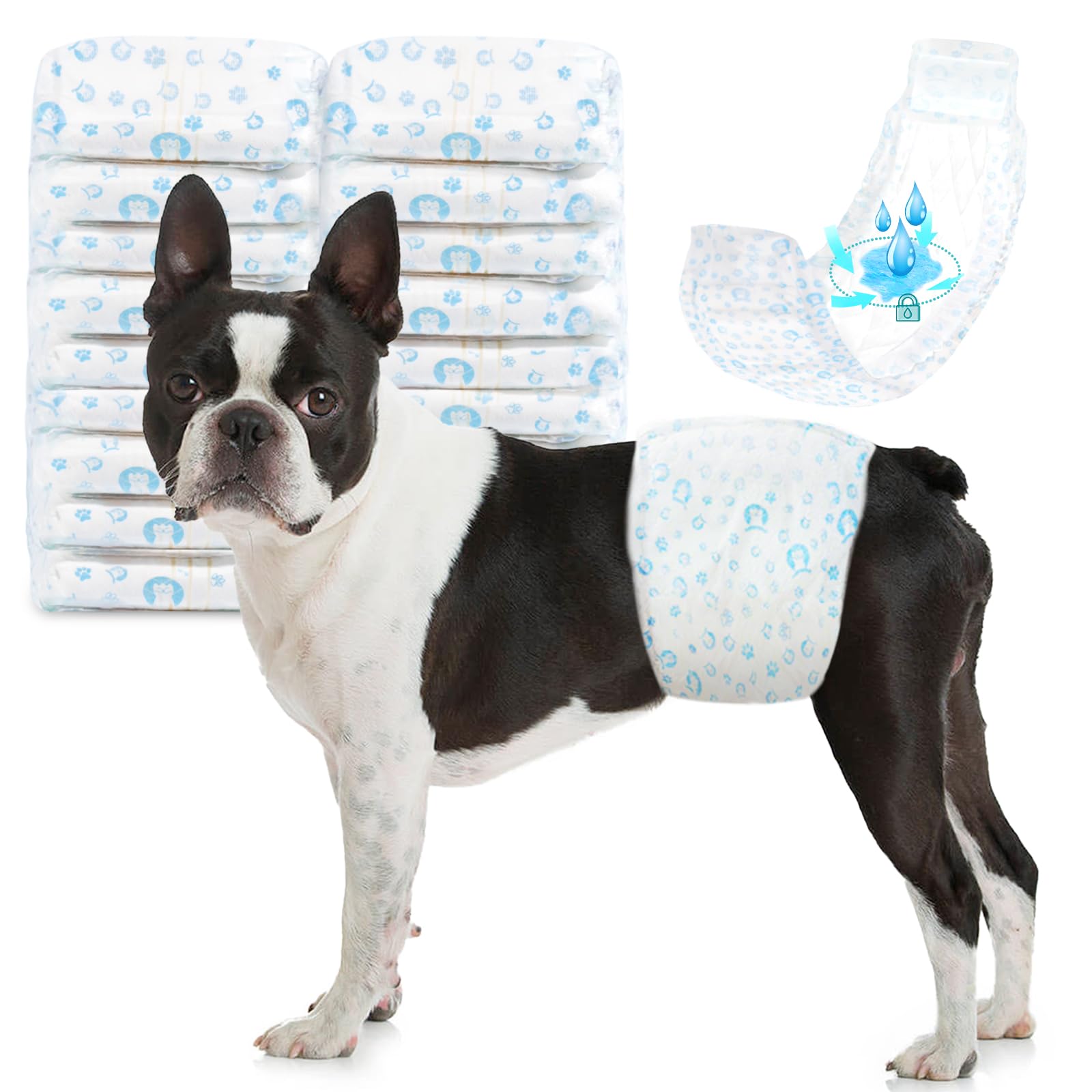 ELEGX male dog diapers leak-proof edge close-up protecting floors.