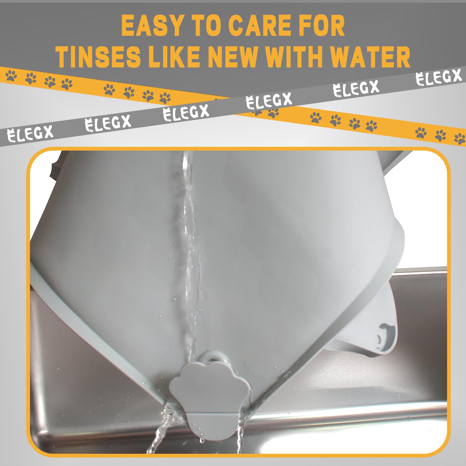 ELEGX Pee Pads Tray durable non-toxic silicone stands up to active pets.