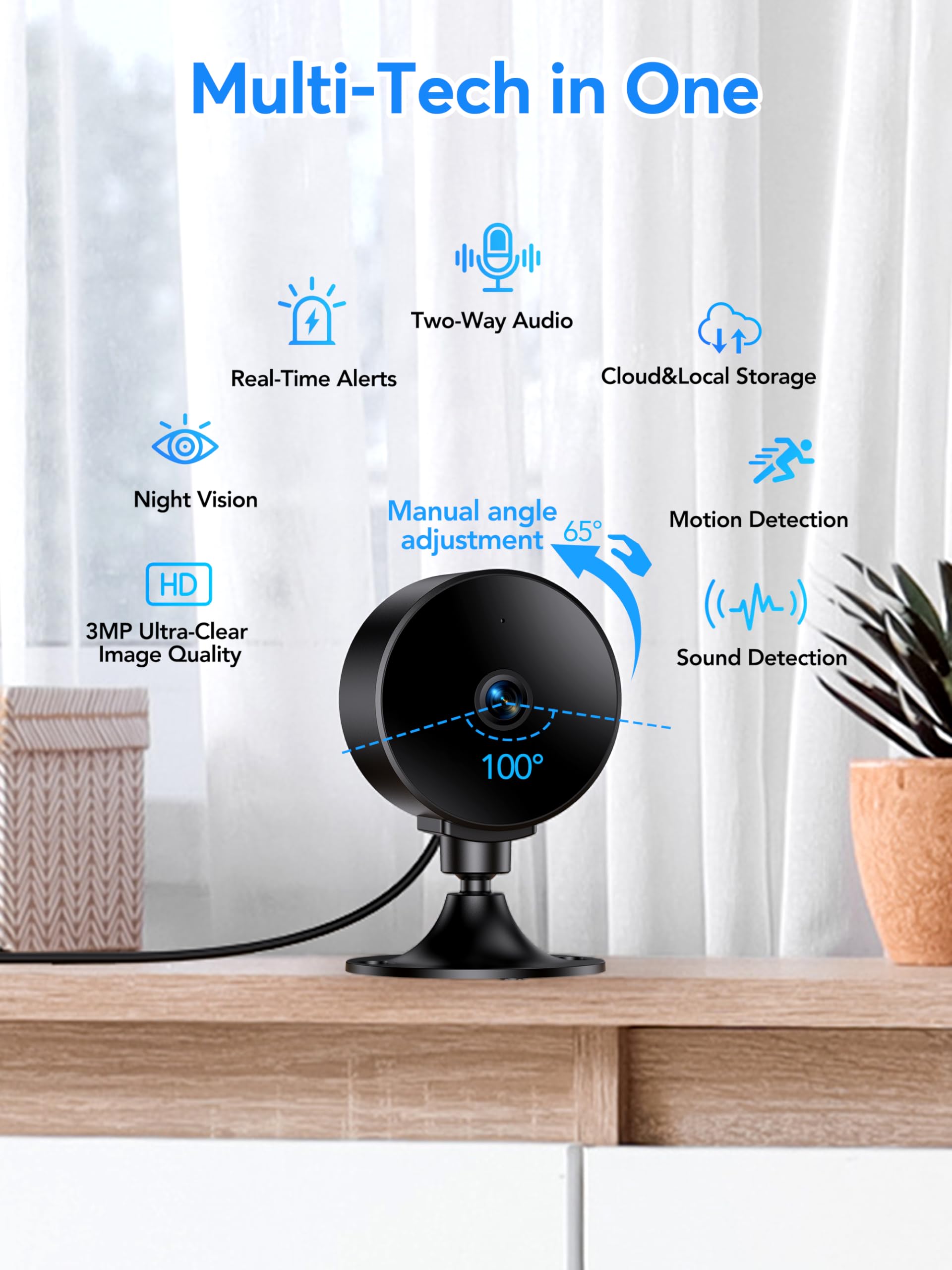 Elelink Night Vision up to 25 feet captures details in darkness for safer nights.