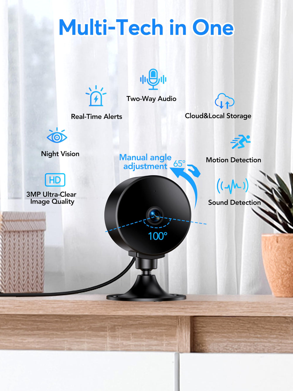 Elelink Night Vision up to 25 feet captures details in darkness for safer nights.