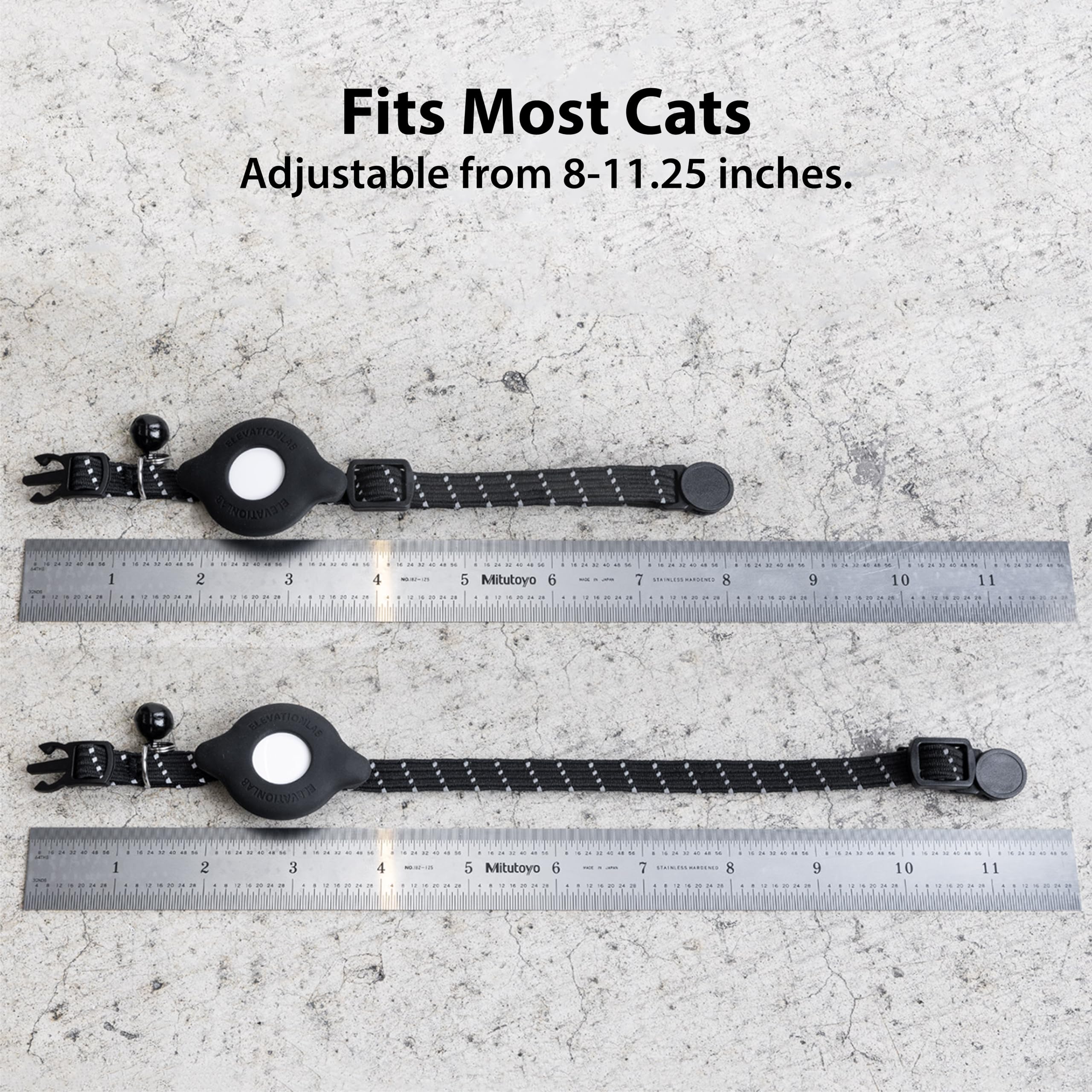 Elevation Lab TagVault AirTag Cat Collar Breakaway: adjustable 8-11.25 inches for many cats.
