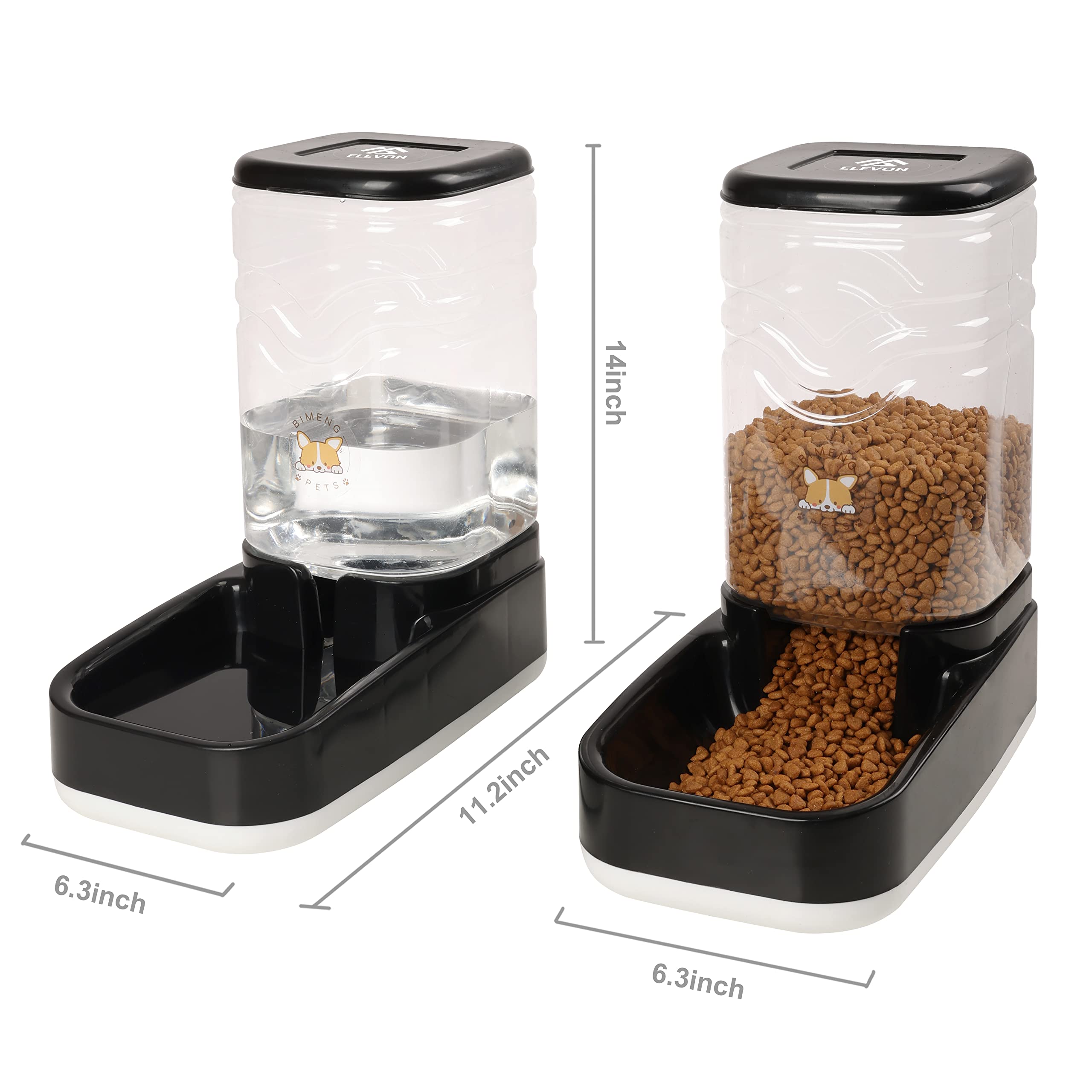 Elevon automatic feeder top view, gravity-based system keeps food ready for pets.
