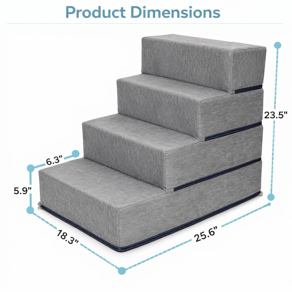 Elevon dog stairs first-step dimensions for stable and easy climbs