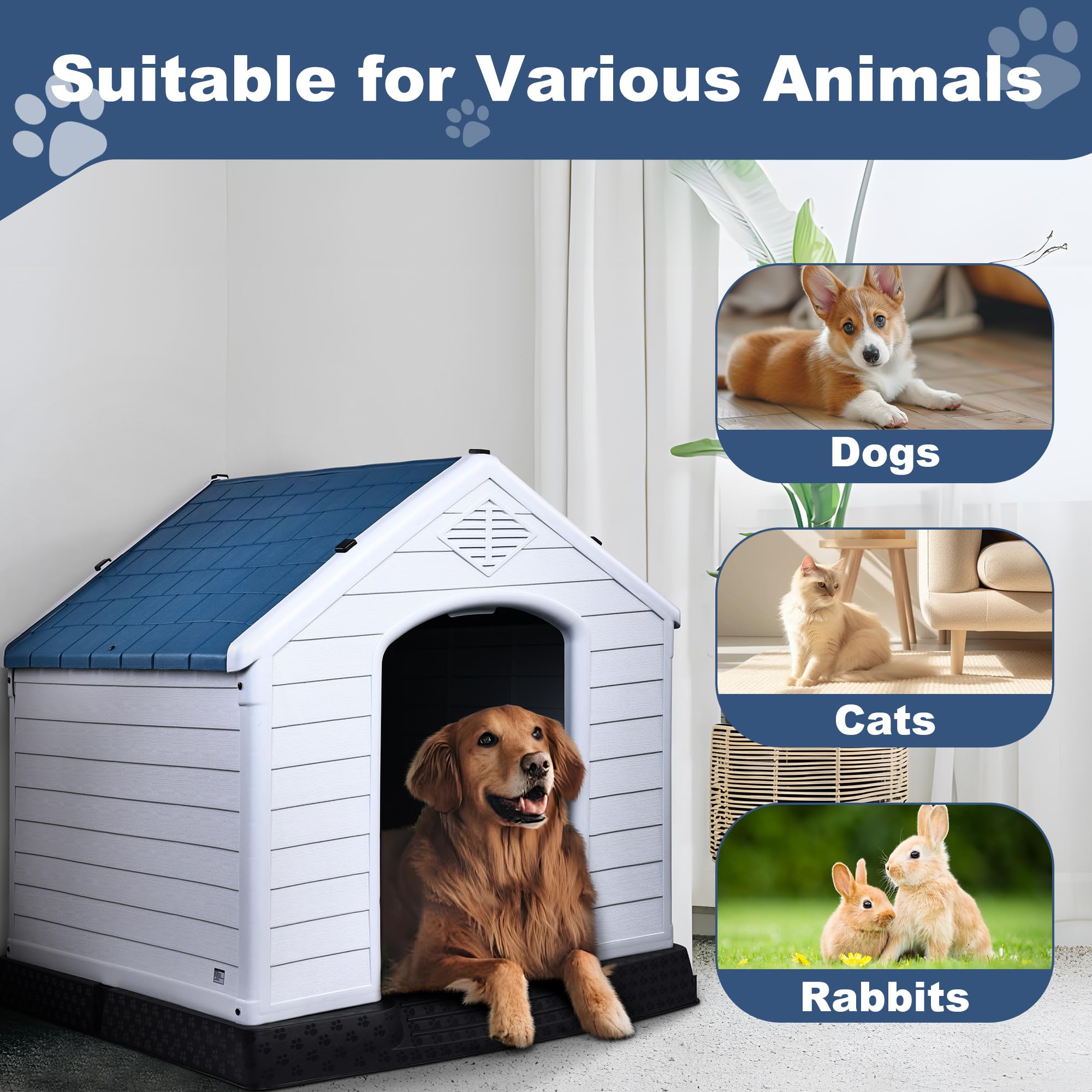 Elevon dog house easy-assembly with included tools and screws.