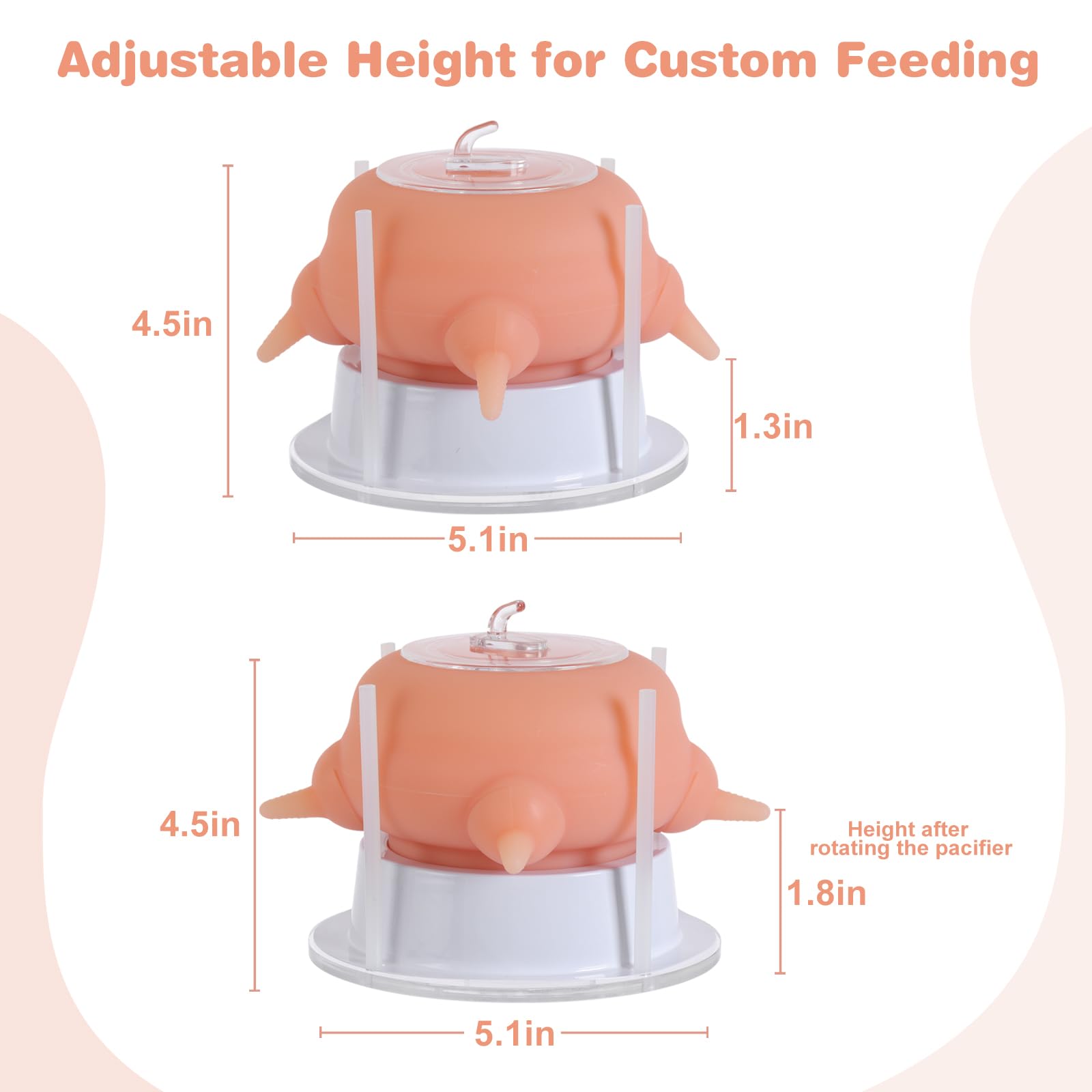 Elevonix natural nipple design mimics mom for a familiar feeding feel.