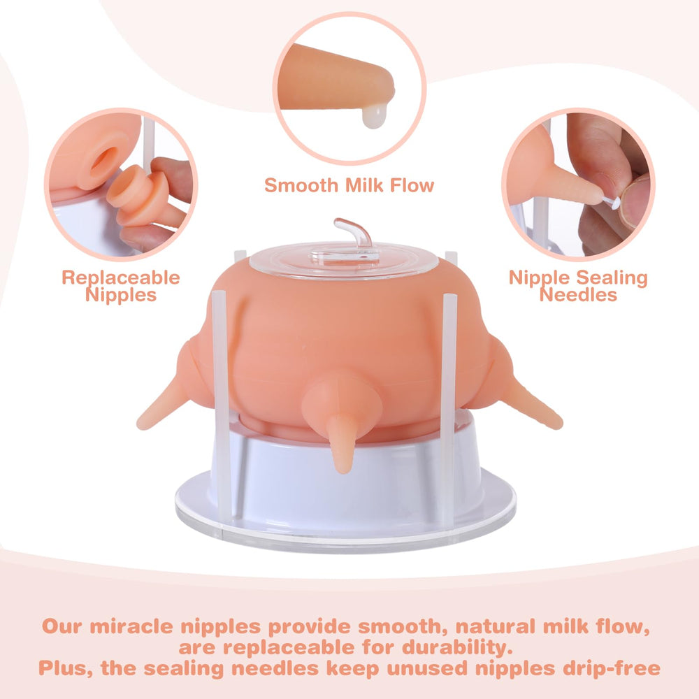 Elevonix no-drip feature with sealing nipples prevents leaks between uses.