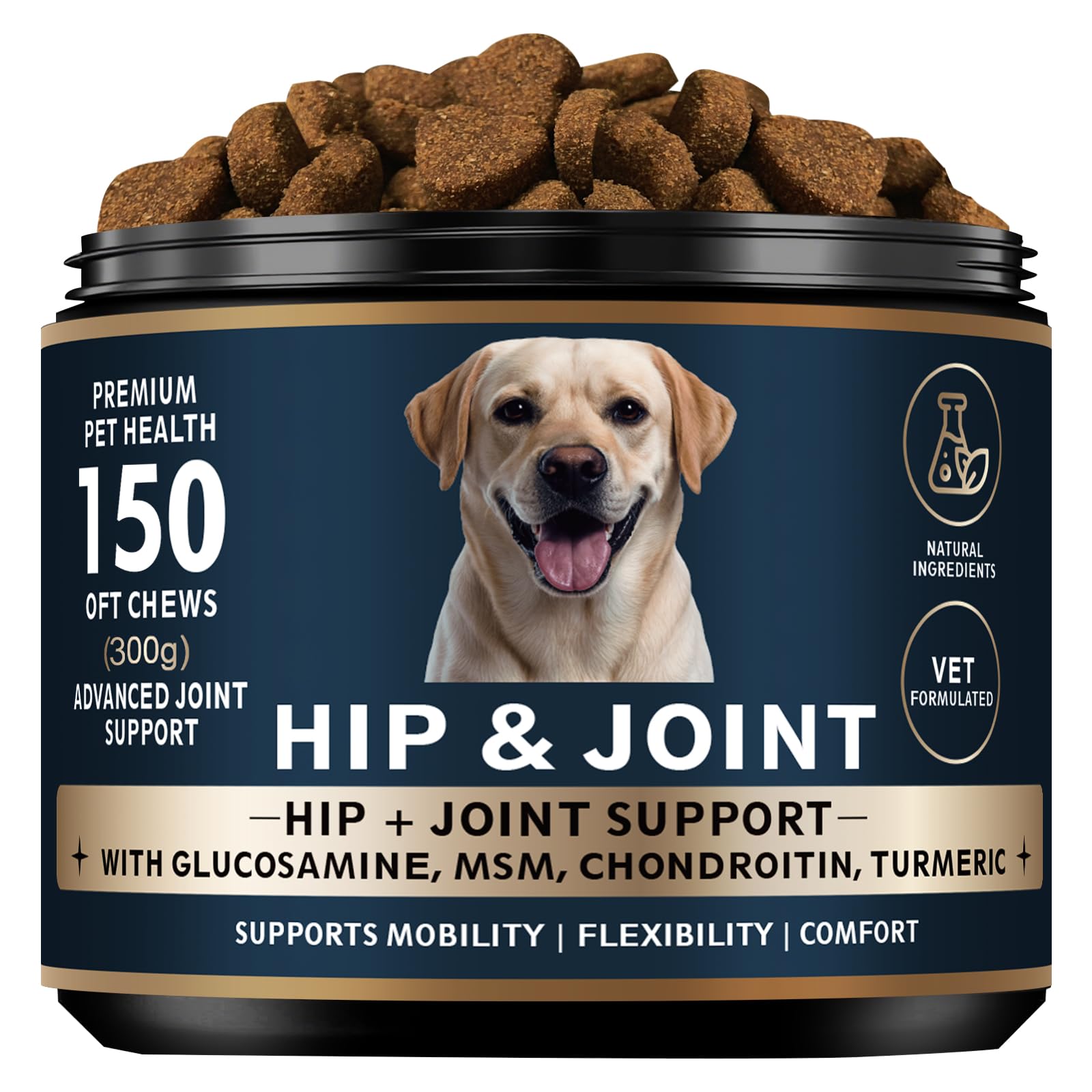 ELEVTC Glucosamine for Dogs bottle shows joint support formula for daily use