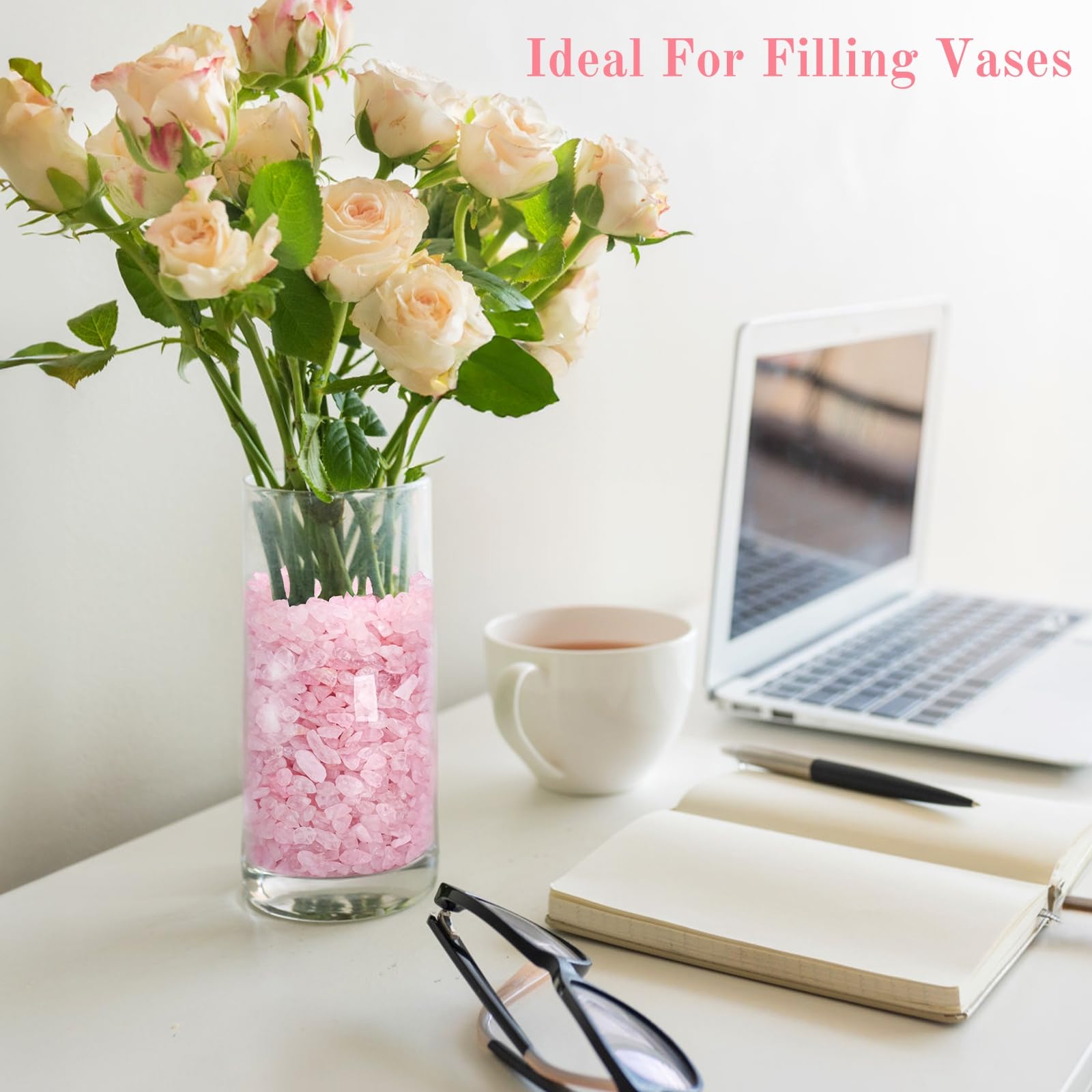 ELFULLY rose pink quartz candle fillers for centerpieces.