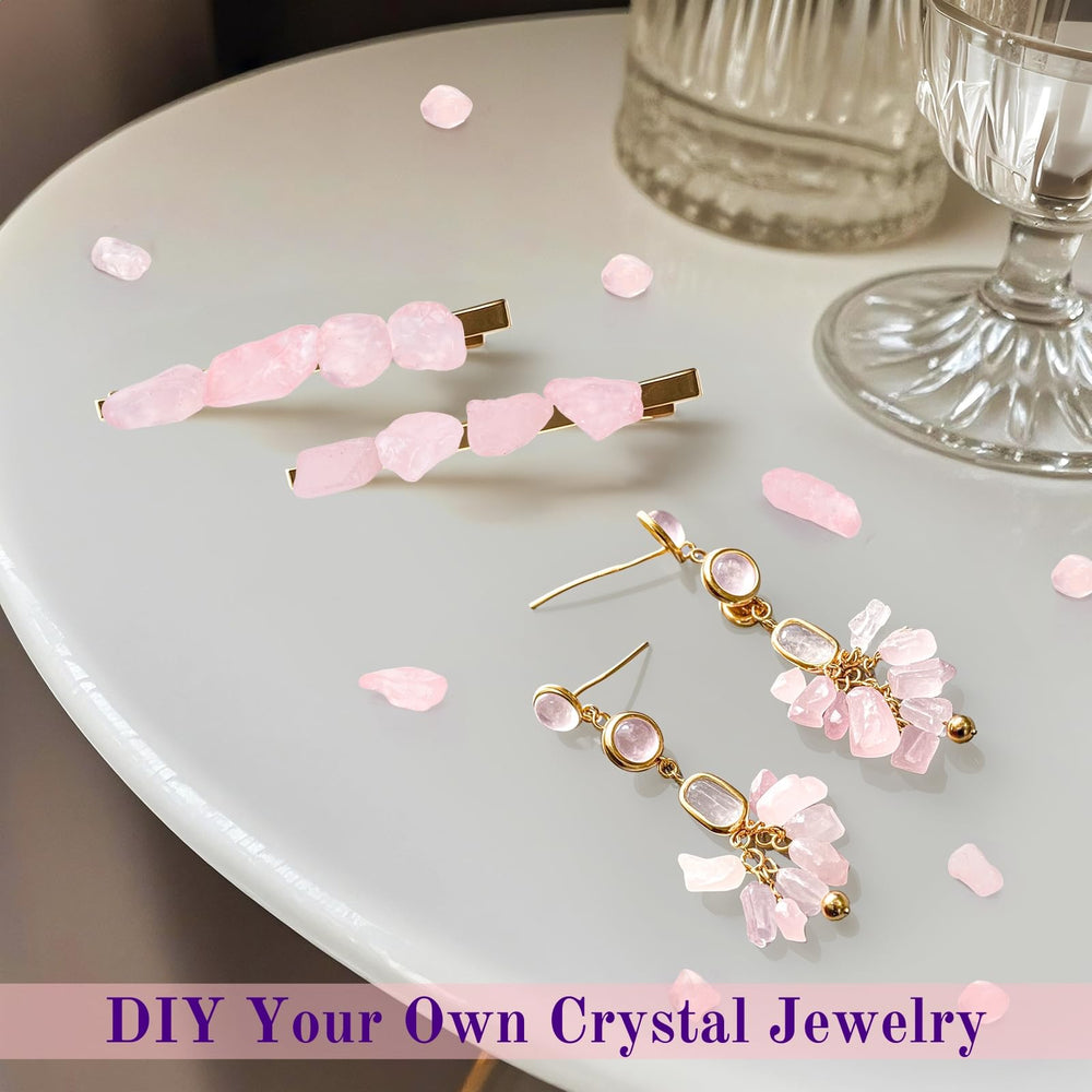 ELFULLY rose pink quartz jewelry and craft supply.