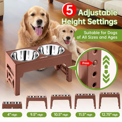 EliteField elevated dog bowls foldable stand makes travel and storage effortless.