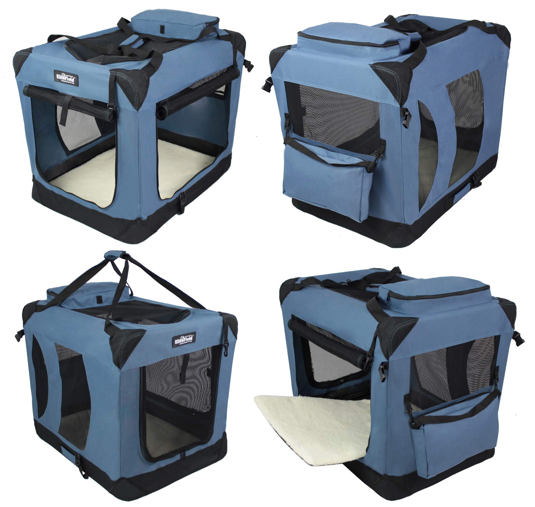 EliteField soft crate carrying bag adds convenient travel options.