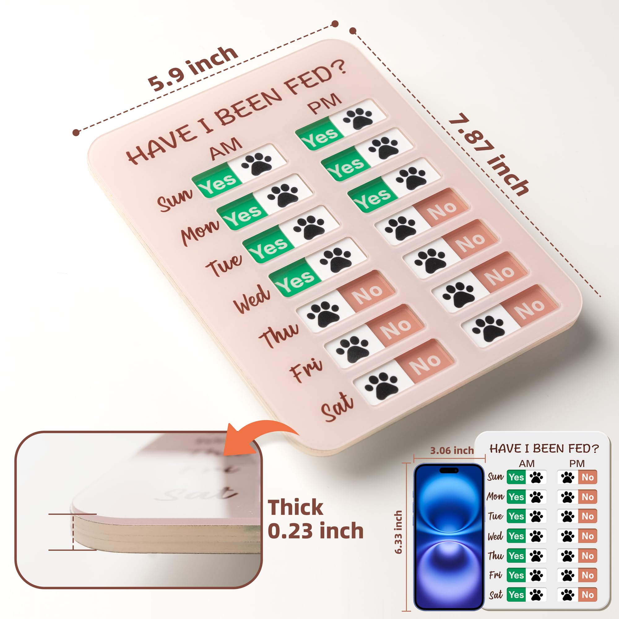 Elitesign dog feeding reminder fridge mount shown for easy kitchen visibility.