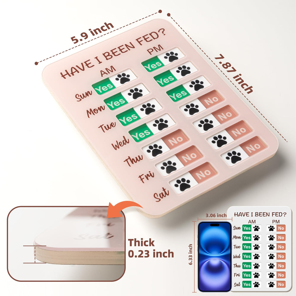 Elitesign dog feeding reminder fridge mount shown for easy kitchen visibility.