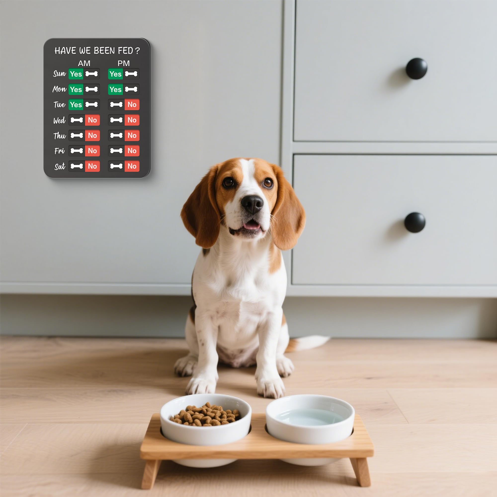 Large size EliteSign dog feeding reminder designed for easy viewing from a distance
