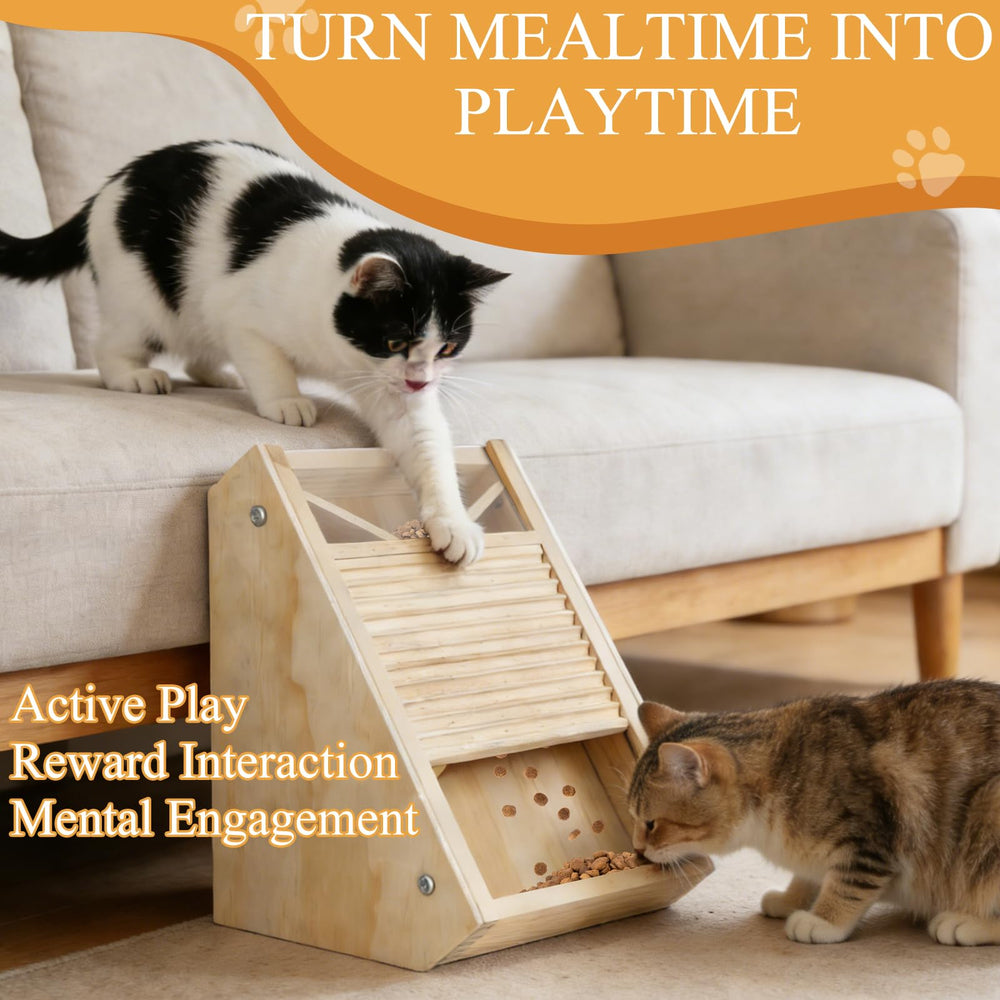 Elixique wooden slow-feeding design suitable for dry kibble portions.