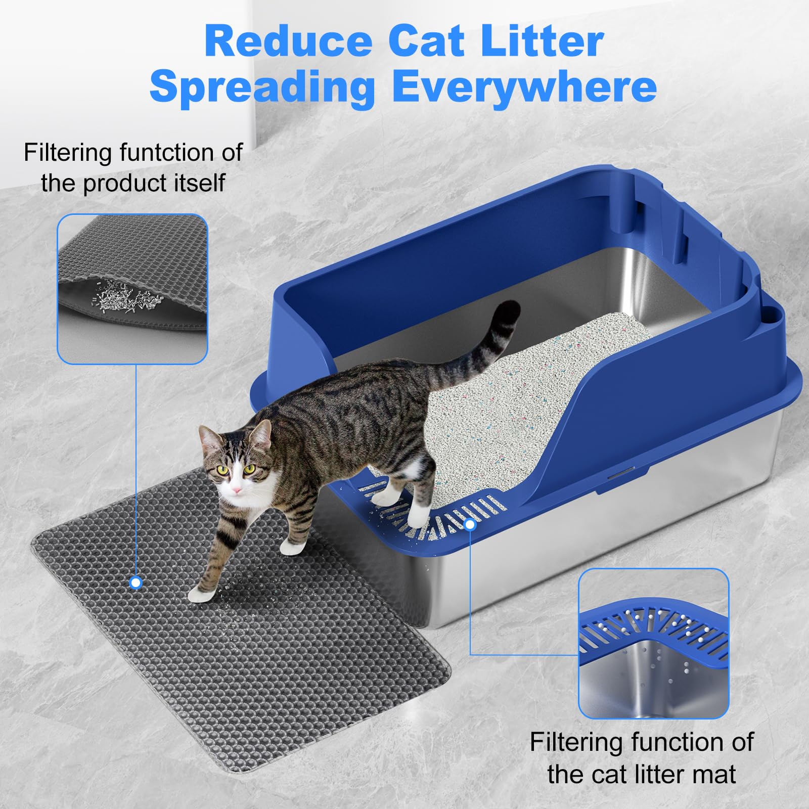 Ellenpent easy-clean surface simplifies wiping and odor control.