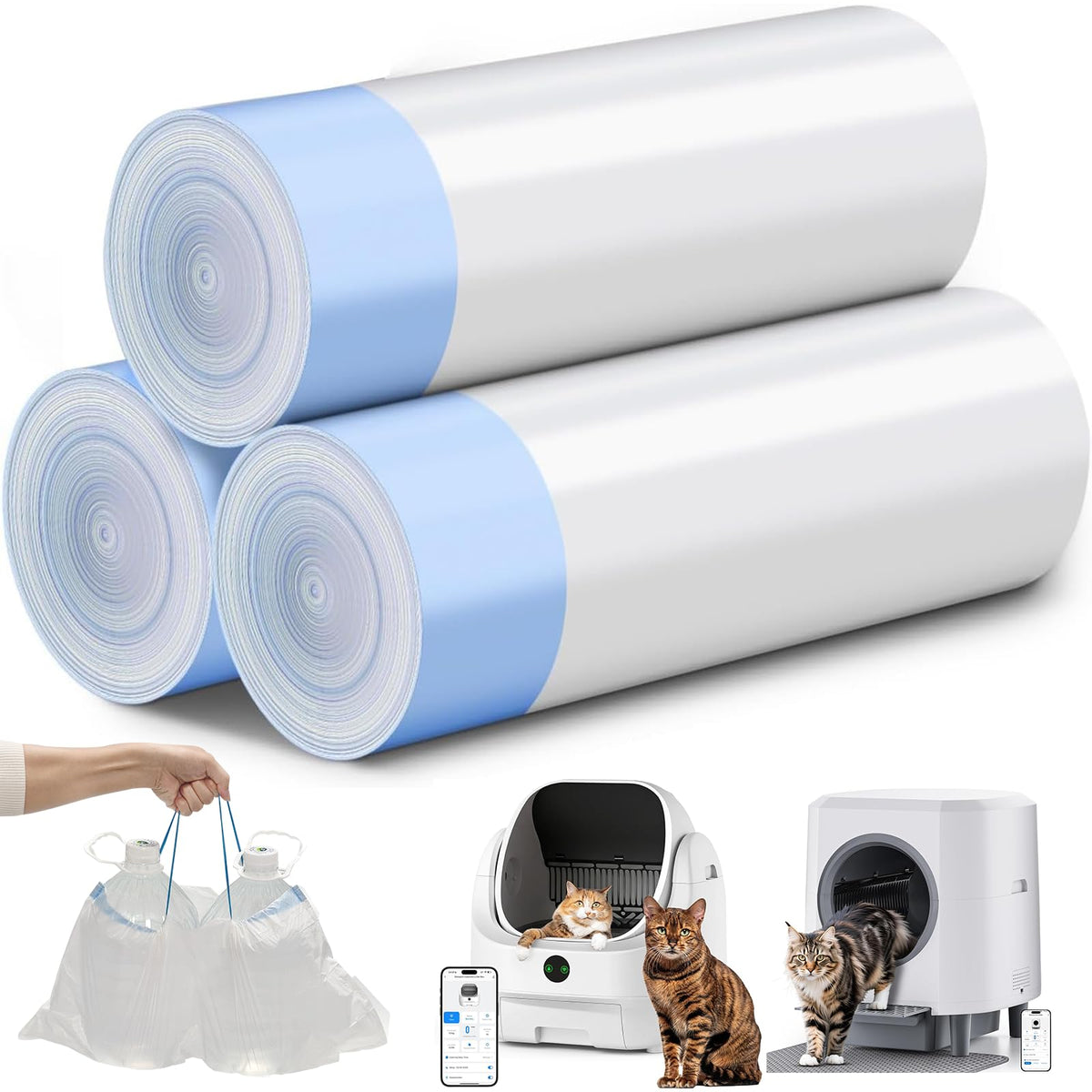 Ellenpent waste bags for ICB019/ICB020 with three rolls prevent leaks