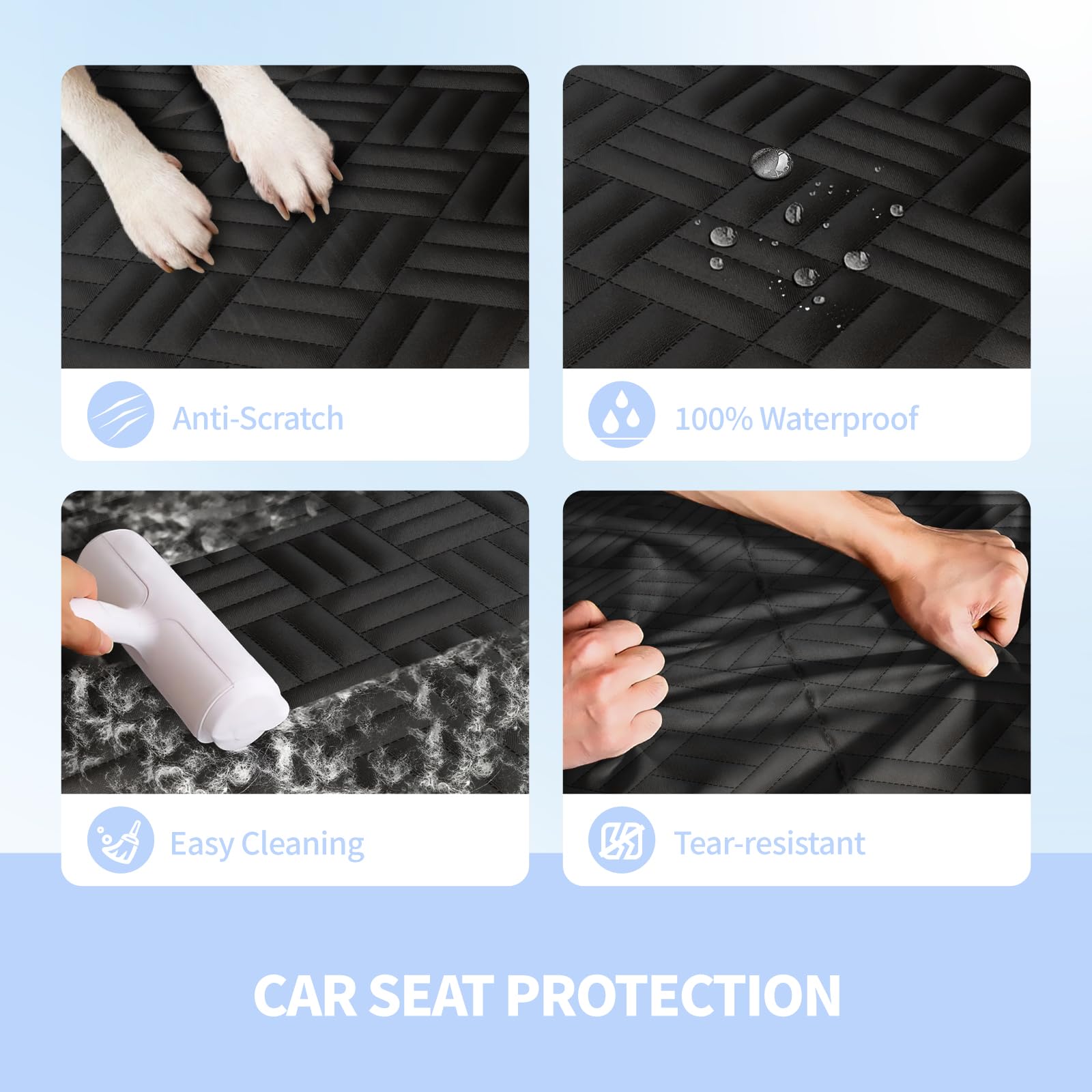 ELLINI dog seat cover 600D fabric waterproof and scratch-resistant for rugged use