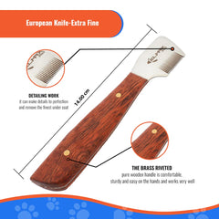 Elmax Pro carding coarse knife closeup for shedding preparation