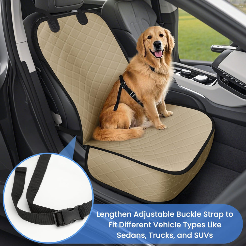 ELONGRIVER front-seat cover with diamond stitching guards leather from claws