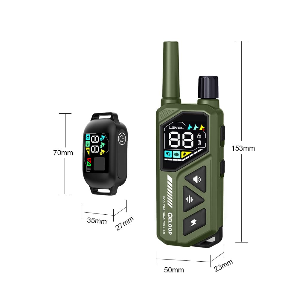 ELOOP training modes display for different dog sizes and needs