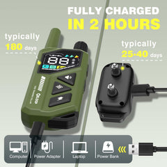 ELOOP remote paired with two collars for independent dog training