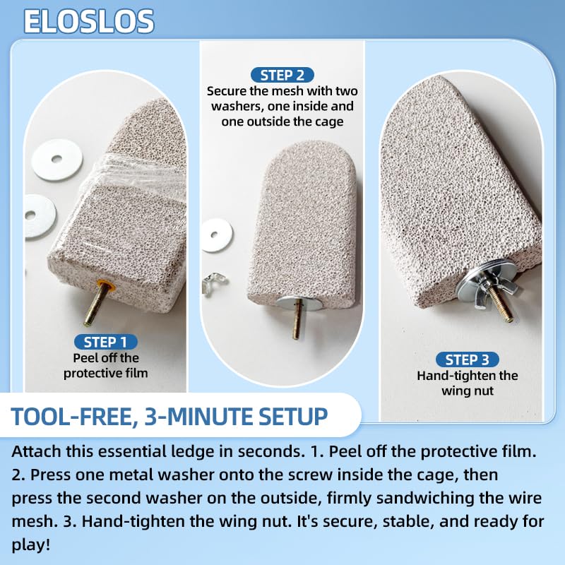 Eloslos lava ledge parrot use aids foot grip and exploration.
