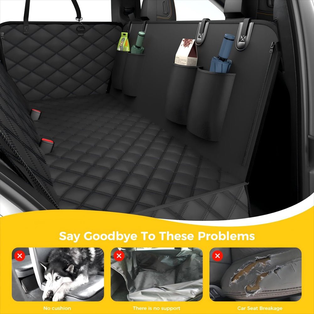 Elouta dog car seat cover scratch-proof material protects interior from claws.