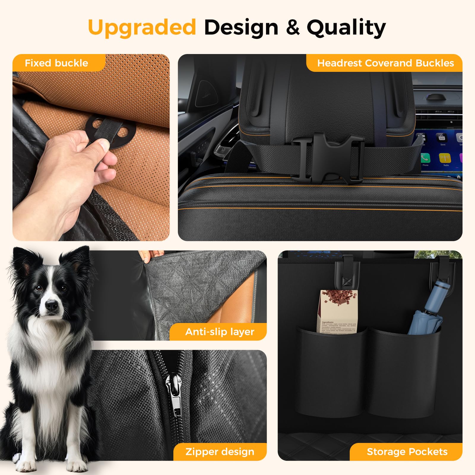 Elouta dog seat cover hammock with side wings protects pets and seats.