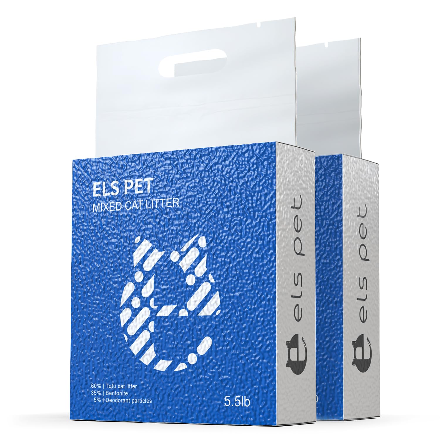 ELS PET clumping litter 2-pack packaging highlighting value and convenience