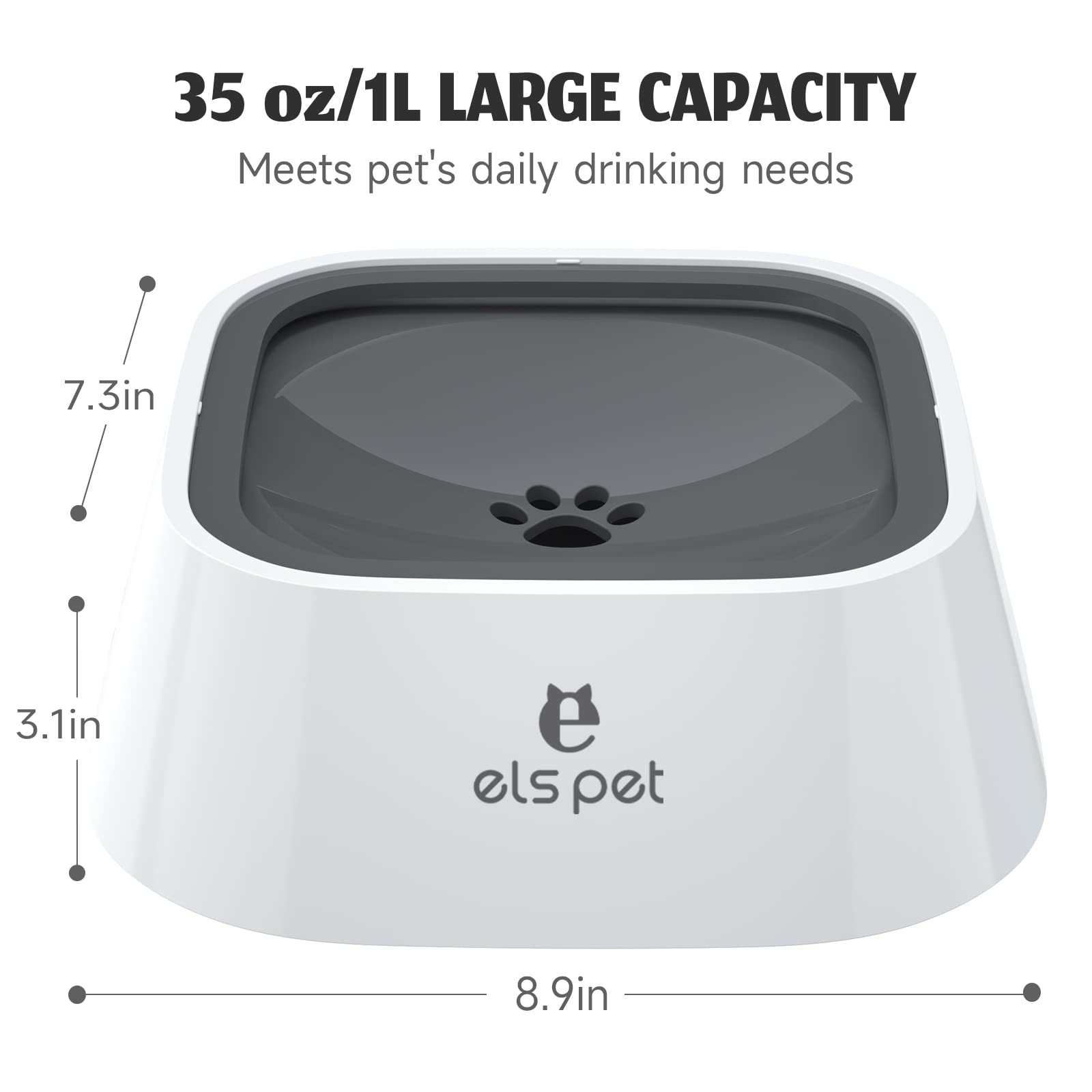 ELS PET no-drip water feeder delivers measured hydration.