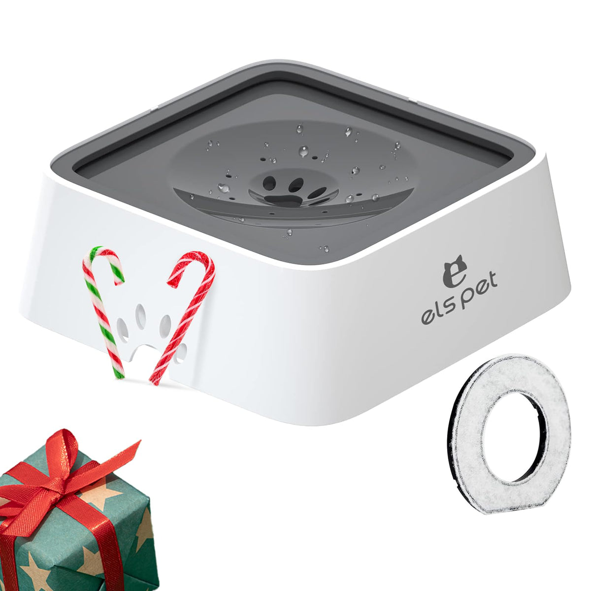 ELS PET No Spill feeder front view showing large 70oz capacity for pets