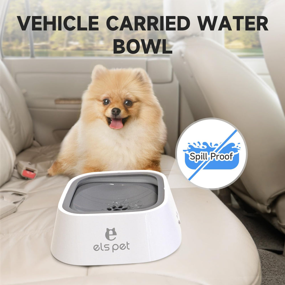 ELS PET splash-proof rim prevents spills in crates and cars.