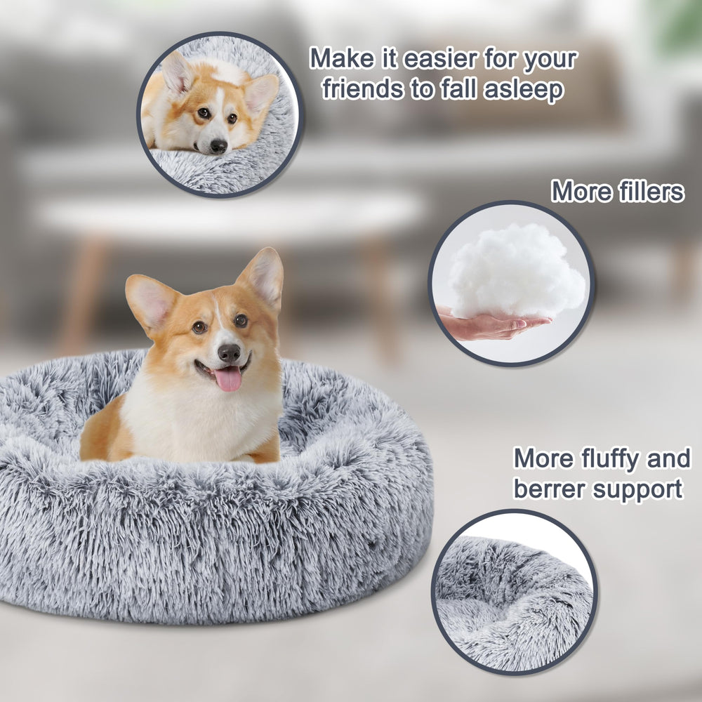 ELSKER&HOME calming bed raised-edge support helps pets curl up.