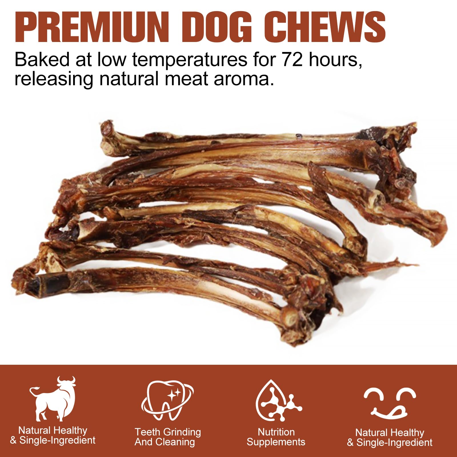 Elzefeiros dog chewing beef rib bone demonstrates long-lasting entertainment