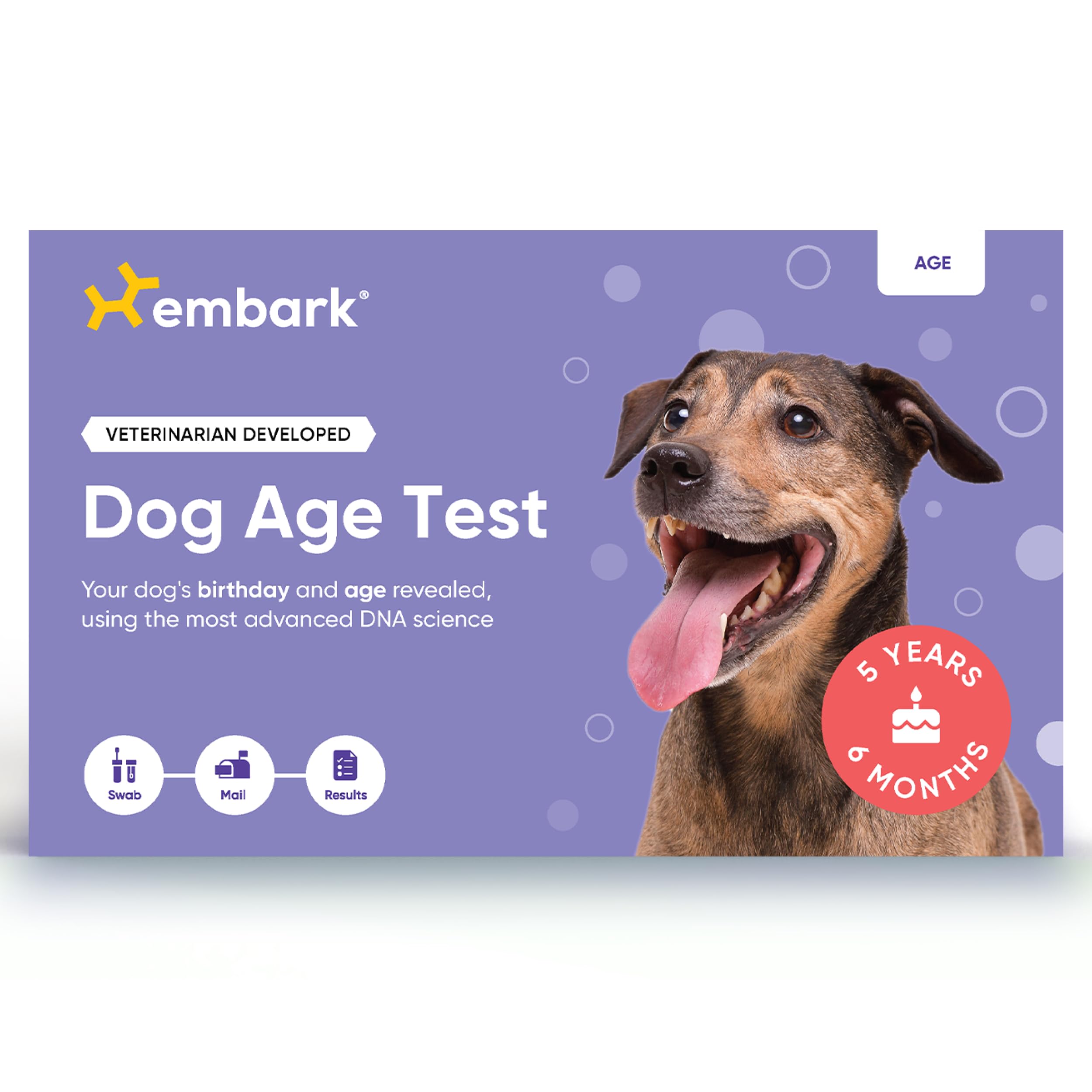 Embark Age Test Kit cover for quick at-home activation and clear age estimates.