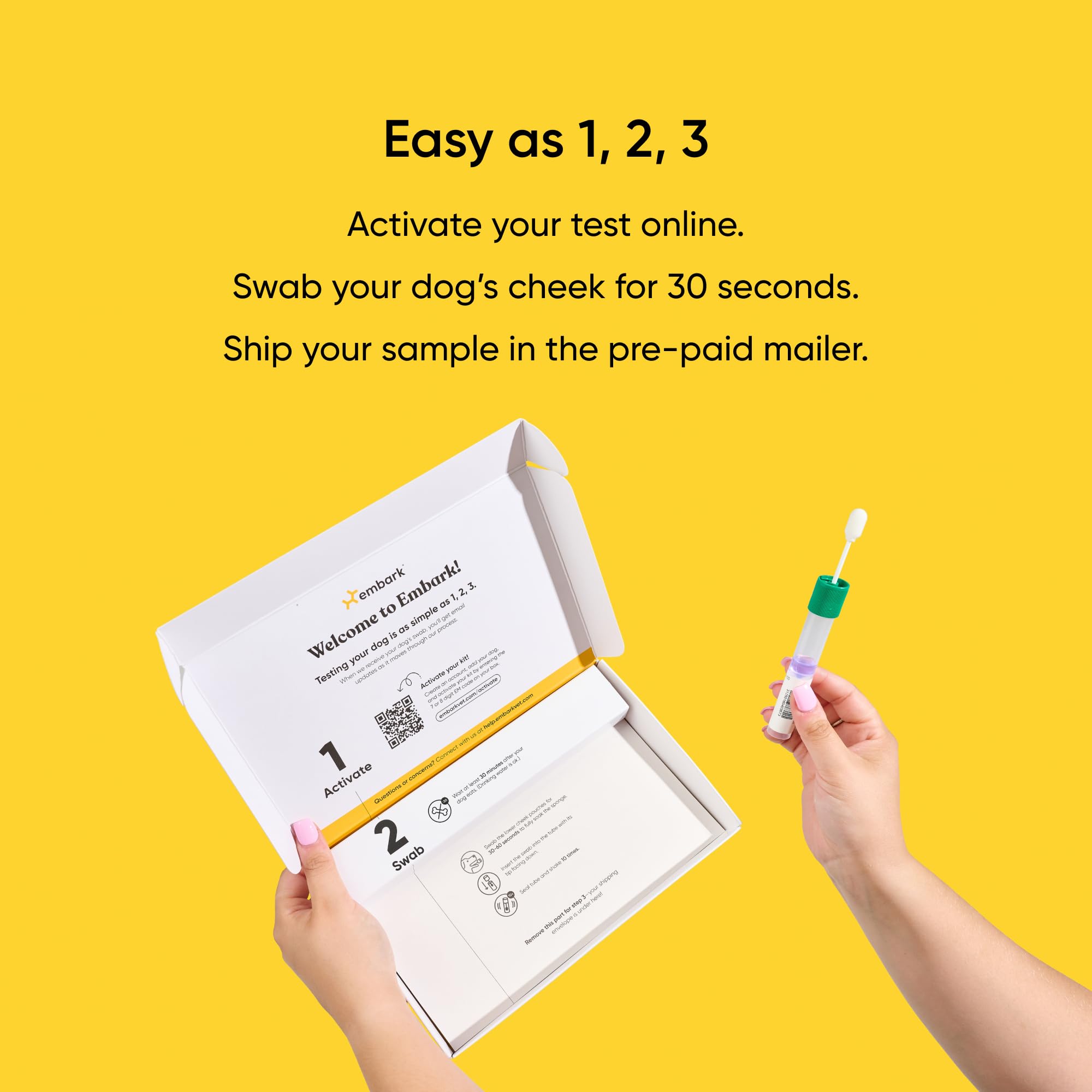 Embark-swab-collection-tips guides smooth, stress-free DNA collection